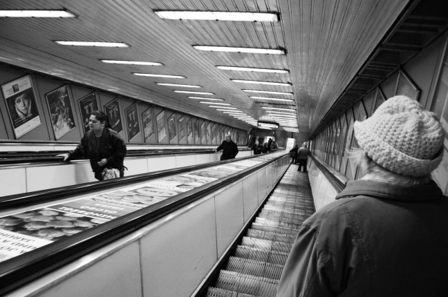 Metro sfeerfoto monochroom
